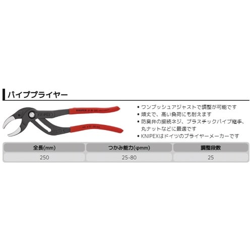 パイププライヤー 250mm プラスチック 黒防錆