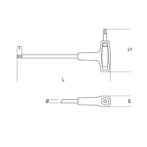 T型ハンドル 六角棒レンチ 4mm
