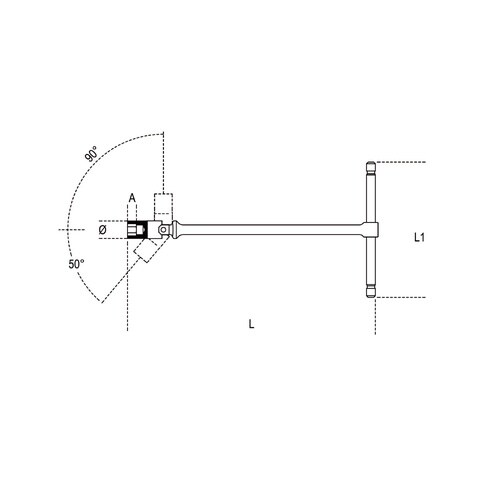 スライドT型フレックスソケットレンチ 12mm