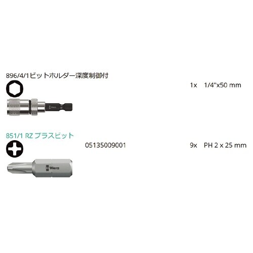 10点組 プラスビット・ホルダーセット ケース付