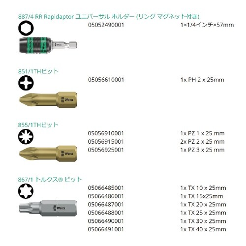 12点組 ビットセット 木工用1 ビットホルダー付
