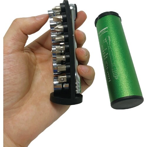 1/4DRミニラチェソケットビットセット グリーン