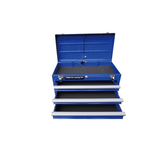 3段スチールツールボックス ブルー
