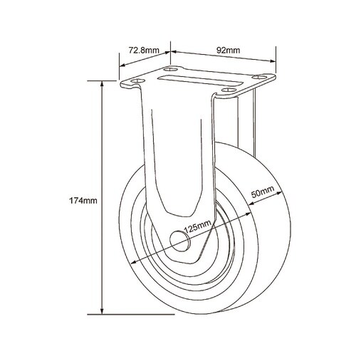 1個 固定キャスター キャビネット
