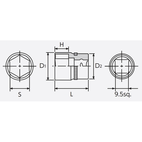 9.5SQ ソケット 11mm 六角