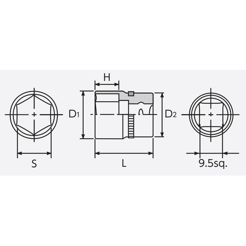 9.5SQ ソケット 5.5mm 六角