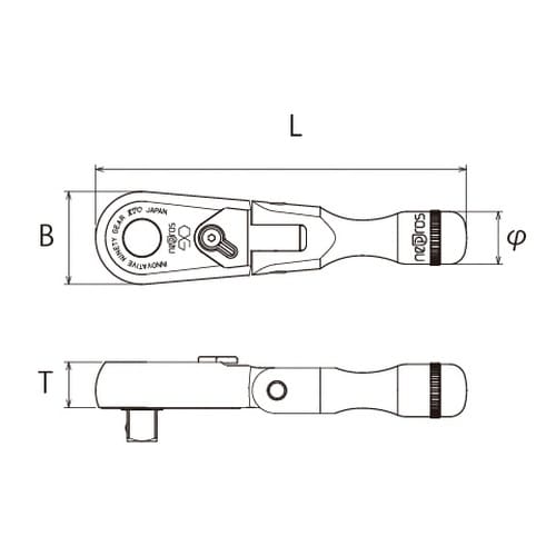 9.5SQ コンパクトショートフレックスラチェット