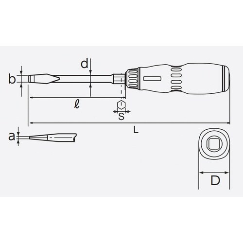 樹脂柄マイナスドライバー 6mm幅