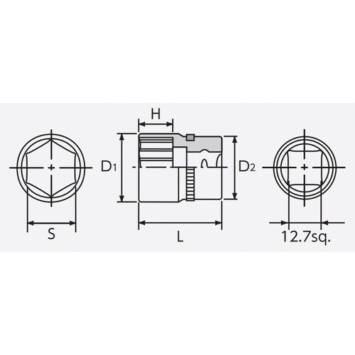 12.7SQ ソケット 14mm 六角