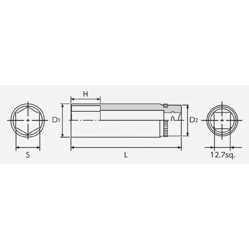 12.7SQ ディープソケット 17mm 六角