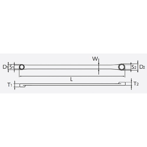 超ロングストレートメガネレンチ 22×24mm