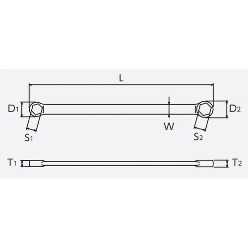 ストレート六角メガネレンチ 22×24mm