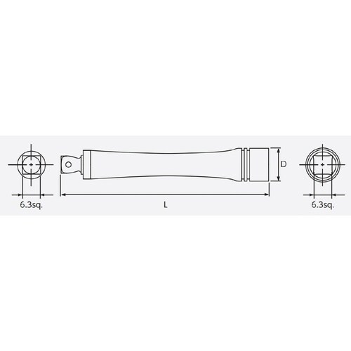 6.3SQ ウォブルエクステンションバー 75mm