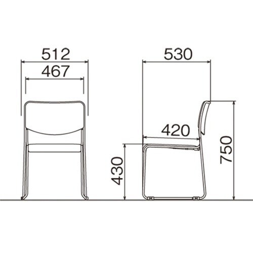 ループスタッキングチェア グレー・1脚