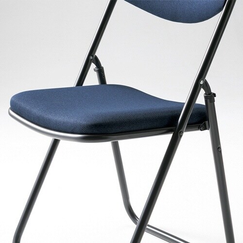 折りたたみチェア 厚張り ネイビー・4脚