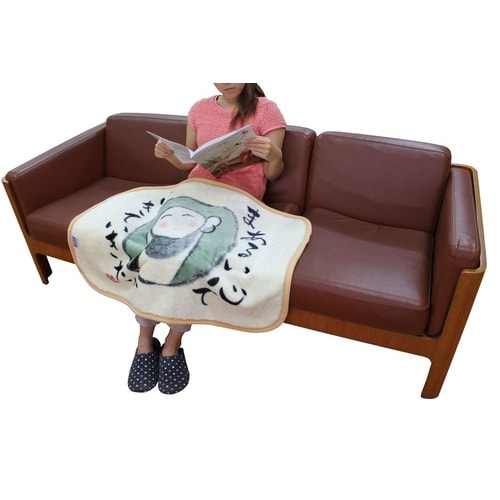 ひざ掛け「まあるい心で生きていたい」