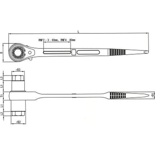 4サイズラチェットレンチ