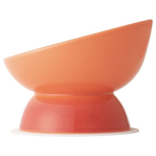 ペット用食器 短頭犬用 陶器 オレンジ