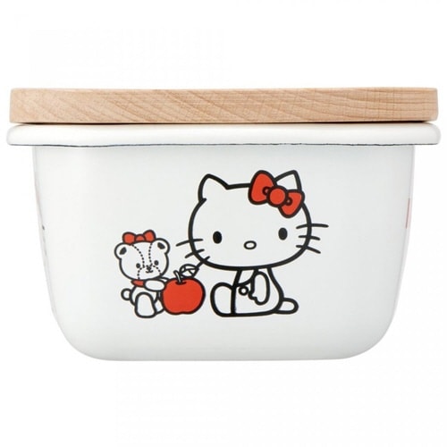 バターケース ホーロー 木蓋付き ハローキティ