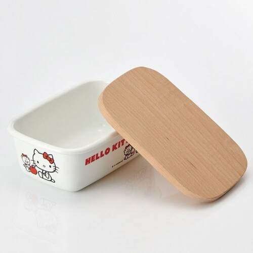 バターケース ホーロー 木蓋付き ハローキティ