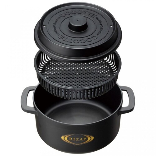 ココット風電子レンジ用鍋 RIZAP ザル付き