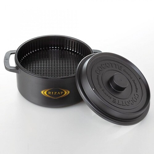 ココット風電子レンジ用鍋 RIZAP ザル付き