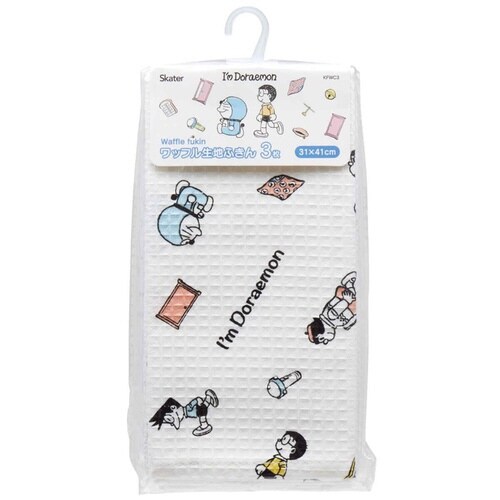 ふきん ワッフル生地ふきん 3枚入り ドラえもん