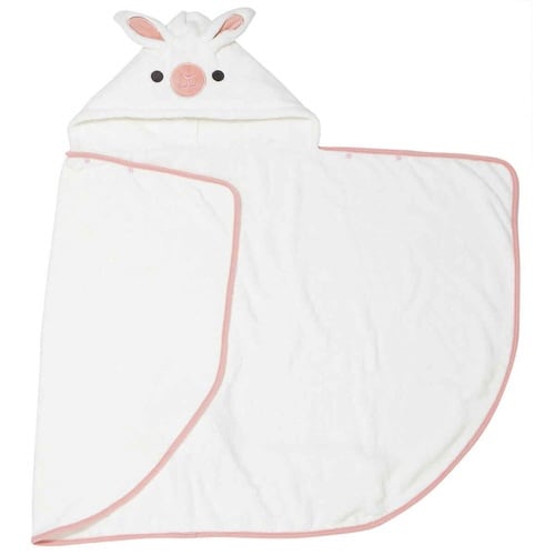 タオル 吸水速乾フード付き バスポンチョ うさぎ