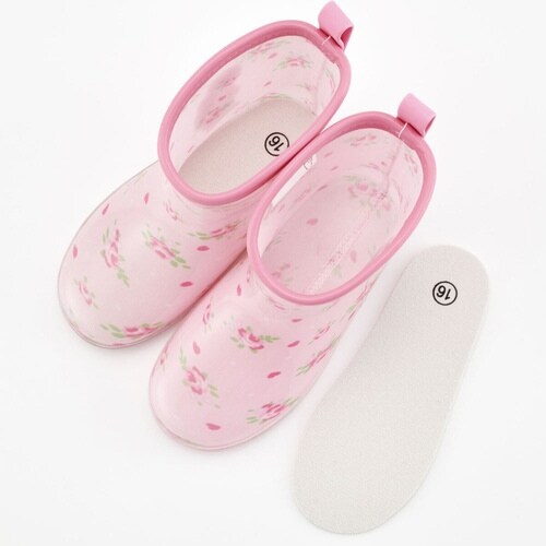 レインブーツ キッズ KTラブリーフラワー