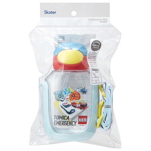 ワンプッシュ ストロー 水筒 530ml トミカ