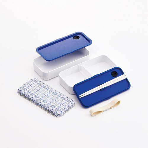 お弁当箱 メラミンフタランチボックス 2段 濃青