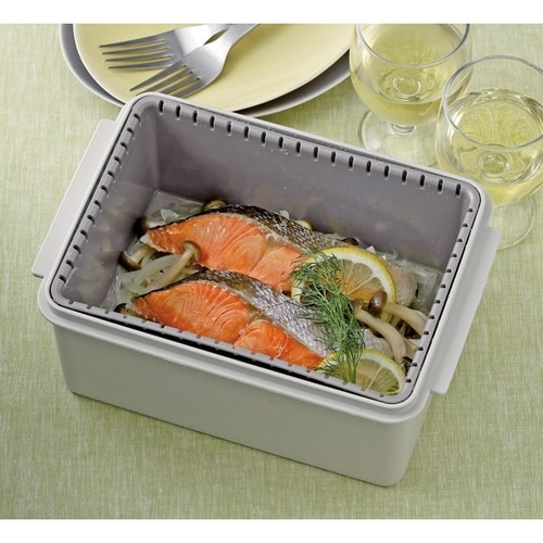 スチーム調理器 電子レンジ対応 保存容器 グレー