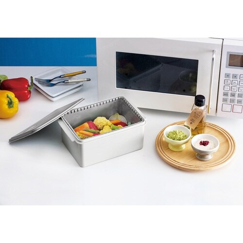 スチーム調理器 電子レンジ対応 保存容器 グレー