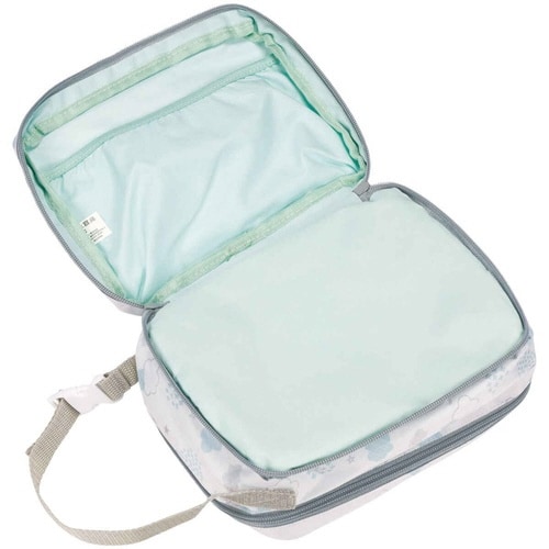 おむつポーチ 両面収納 持ち手付き ファスナー付き