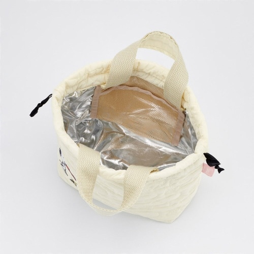 弁当袋 スヌーピー キルト生地保冷ランチ巾着