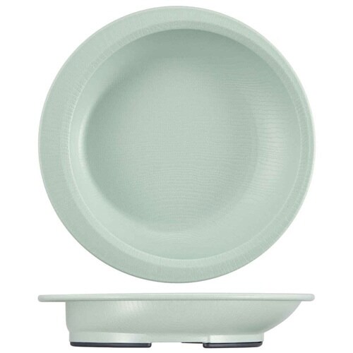 プレート 20cm すくいやすい 木製風 グリーン