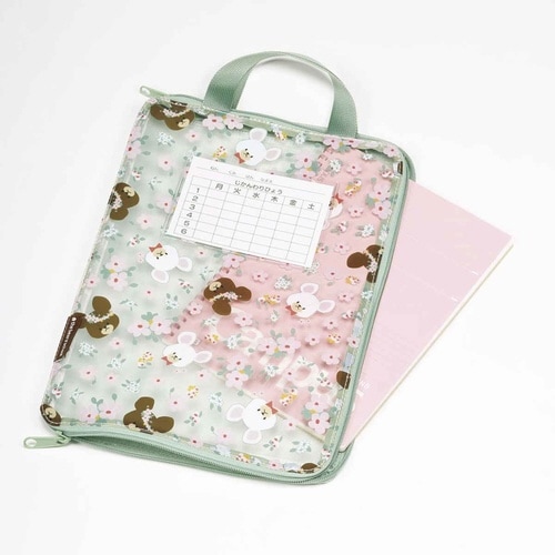 連絡帳袋 仕切り付き 連絡袋 持ち手付き 時間割