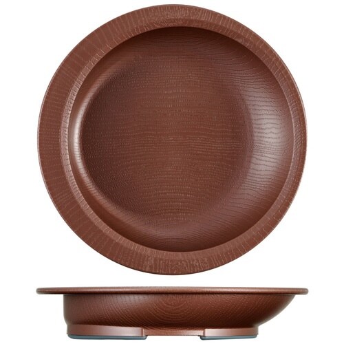プレート 20cm すくいやすい 木製風 ブラウン