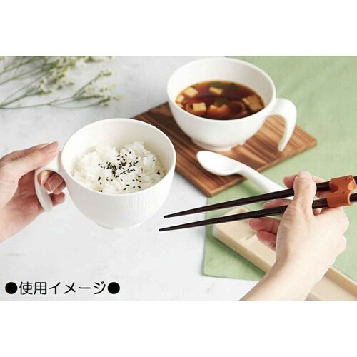 茶碗 370ml 持ちやすい 木製風 クリーム