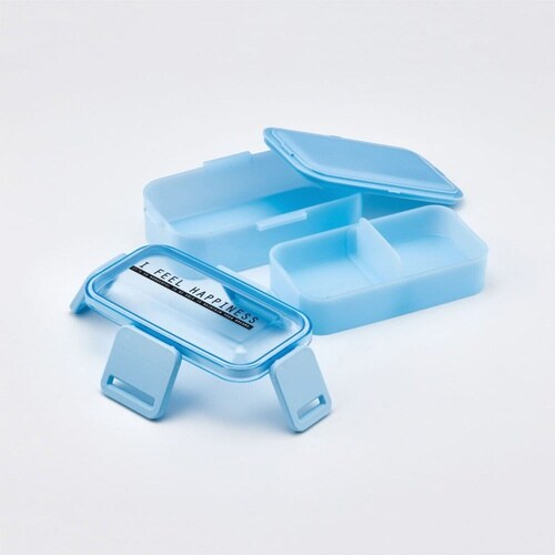弁当箱 2段 600ml シースルーブルー