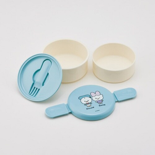 お弁当箱 2段 500ml 抗菌丸型ランチボックス