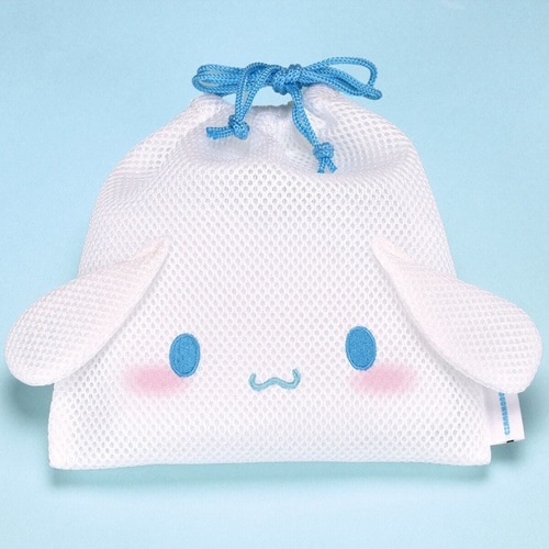 巾着 メッシュ生地 洗濯OK シナモロール