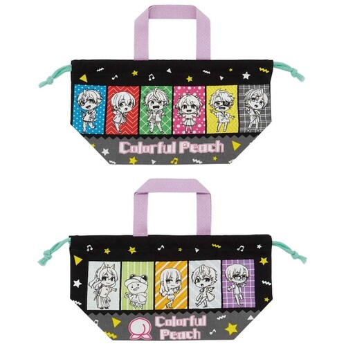 弁当袋 ランチ巾着 カラフルピーチ25