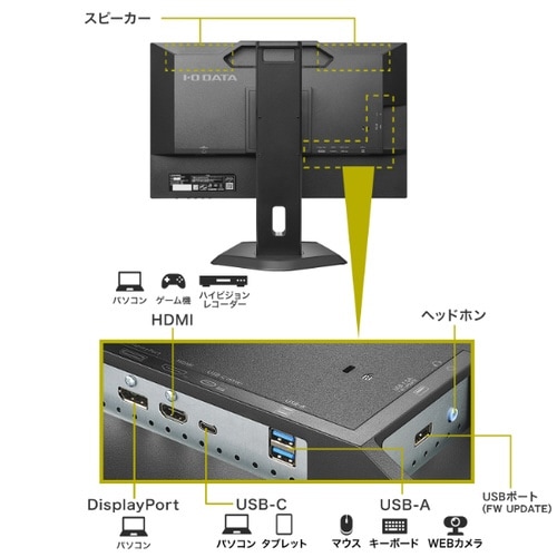 23.8型ワイド液晶ディスプレイ 黒
