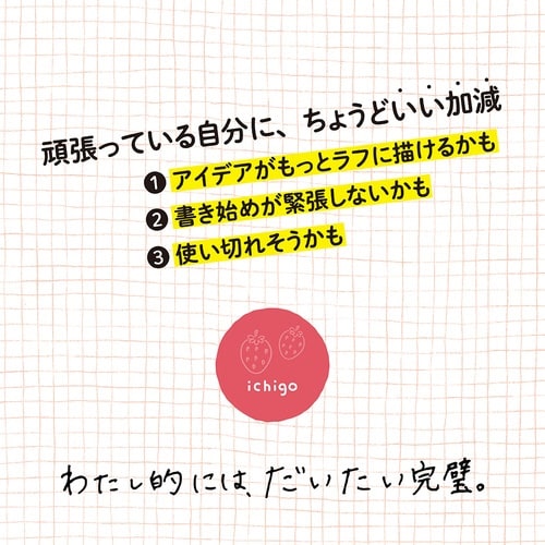 いいかげんノート A5 いちご 方眼×10