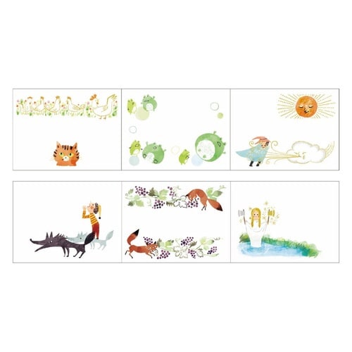 ロールふせん 童話の宝石イソップ×6