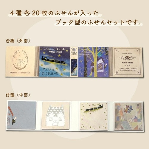 付箋 ぱったん付箋 宮沢賢治幻燈館1×6