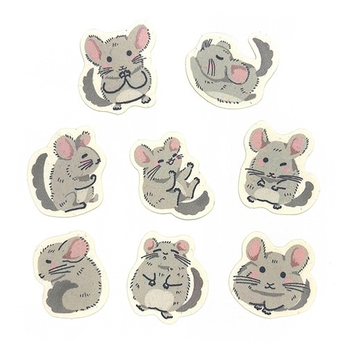 フレークシール 絶滅危惧種 チンチラ×10