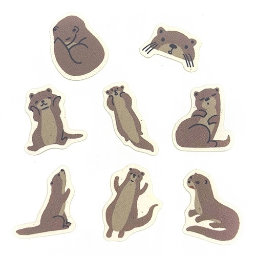 フレークシール絶滅危惧種ニホンカワウソ×10