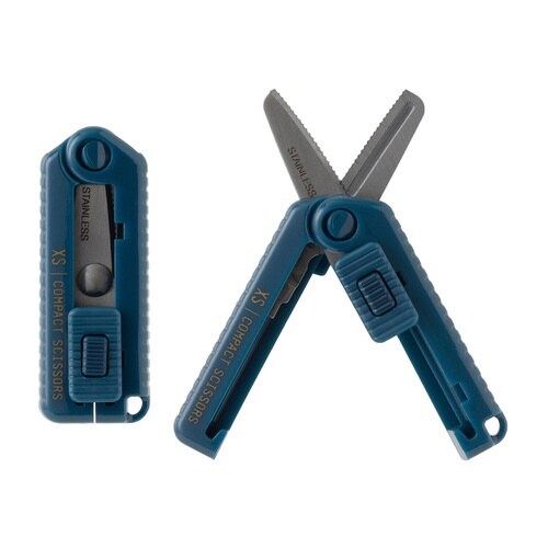 はさみXSコンパクトハサミ ギザ刃 紺×5